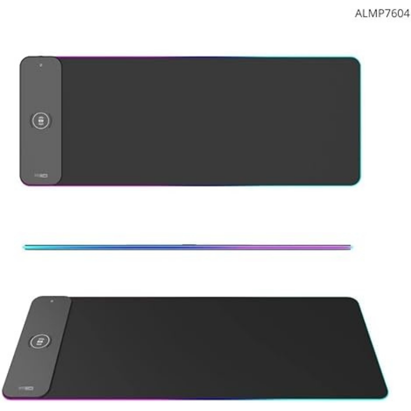 Altec Lansing ALMP7604 large RGB gaming mouse pad with LED lights and built-in wireless charging