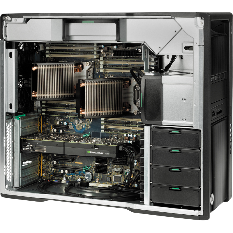 HP Z840 Tower Workstation inside view with dual Xeon professional desktop for rendering and CAD