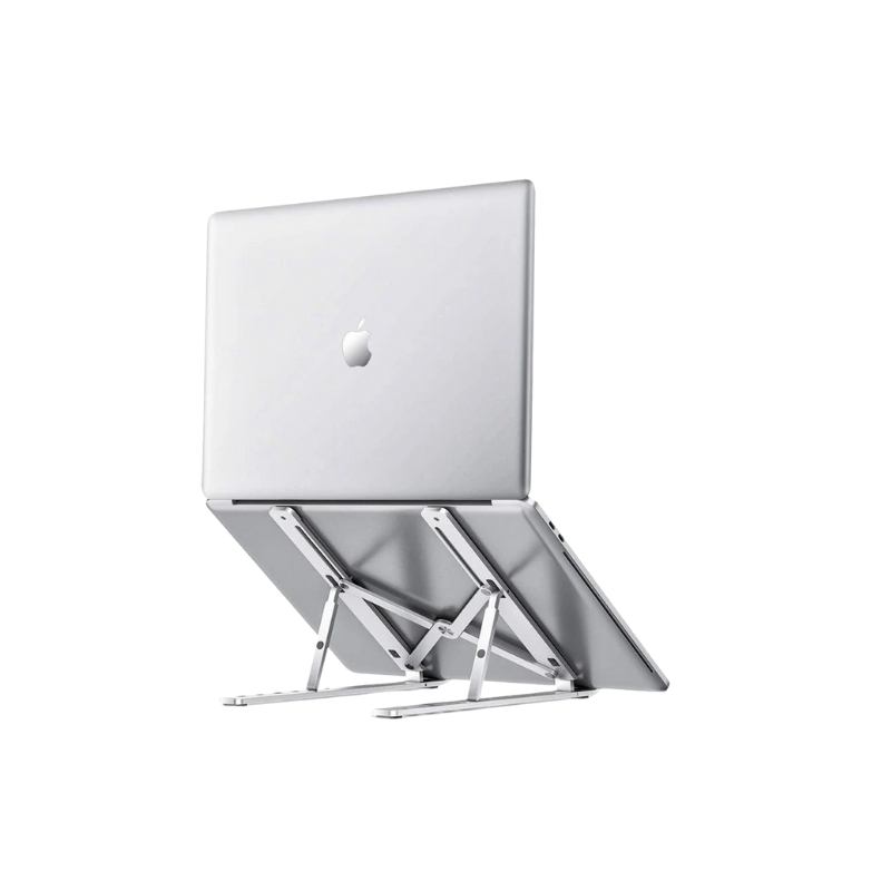 Adjustable metal laptop stand ergonomic cooling riser for desk and office use